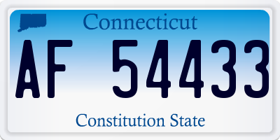 CT license plate AF54433