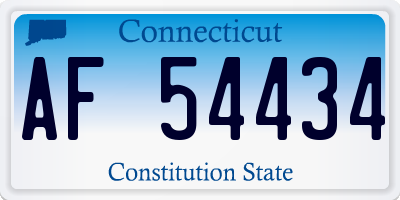 CT license plate AF54434