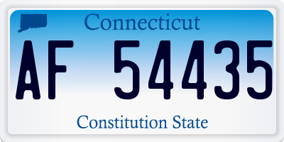 CT license plate AF54435