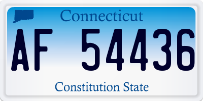 CT license plate AF54436