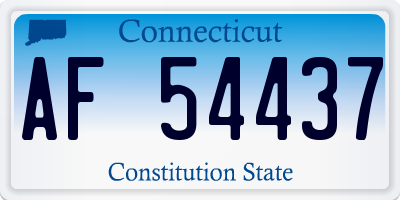 CT license plate AF54437