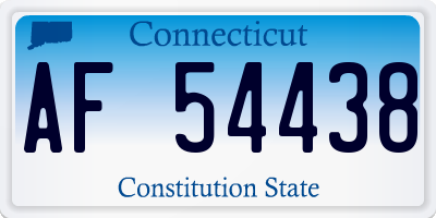 CT license plate AF54438