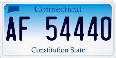 CT license plate AF54440