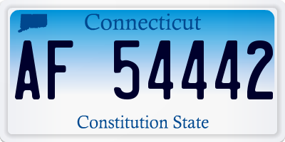 CT license plate AF54442