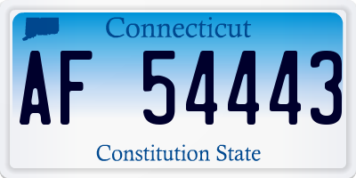 CT license plate AF54443