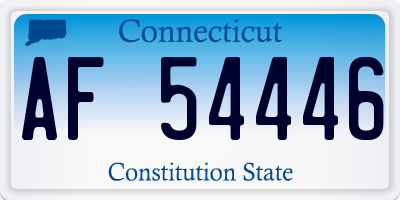 CT license plate AF54446
