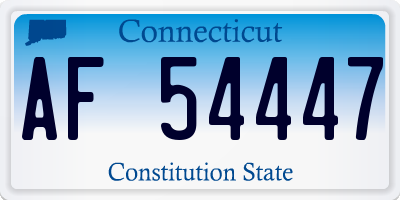 CT license plate AF54447
