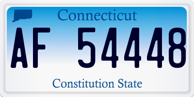 CT license plate AF54448
