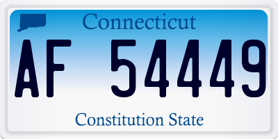 CT license plate AF54449