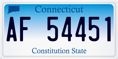 CT license plate AF54451