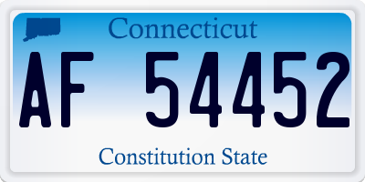 CT license plate AF54452