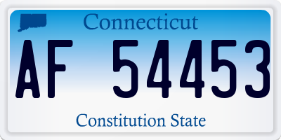 CT license plate AF54453