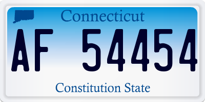 CT license plate AF54454