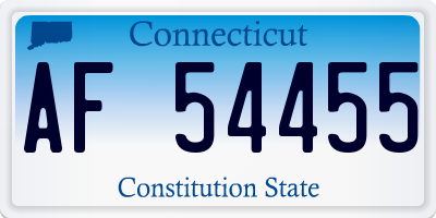 CT license plate AF54455