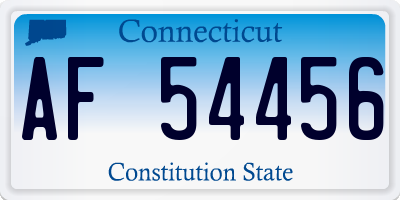 CT license plate AF54456