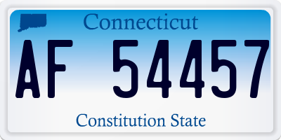 CT license plate AF54457