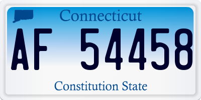 CT license plate AF54458
