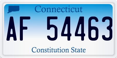 CT license plate AF54463