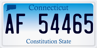 CT license plate AF54465