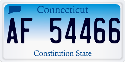 CT license plate AF54466