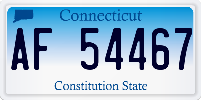 CT license plate AF54467