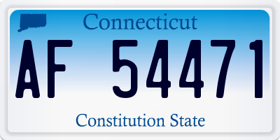 CT license plate AF54471