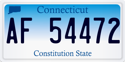 CT license plate AF54472