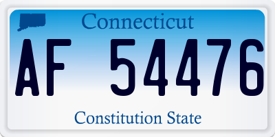 CT license plate AF54476