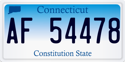 CT license plate AF54478