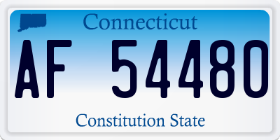 CT license plate AF54480