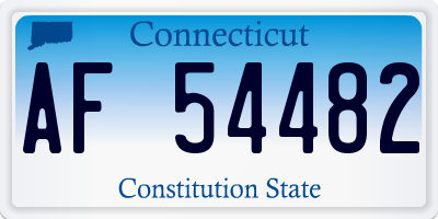 CT license plate AF54482