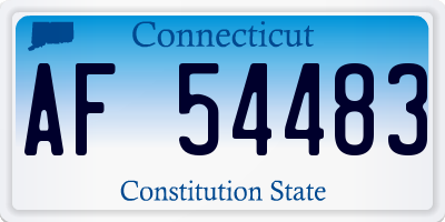 CT license plate AF54483