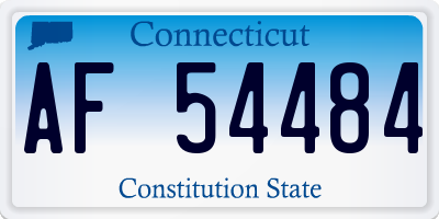 CT license plate AF54484