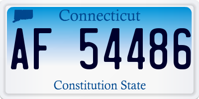 CT license plate AF54486