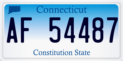 CT license plate AF54487