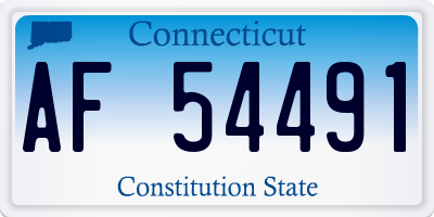 CT license plate AF54491