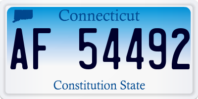 CT license plate AF54492