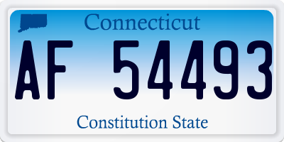 CT license plate AF54493