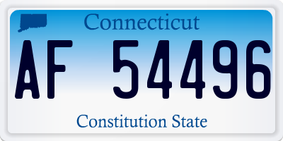 CT license plate AF54496