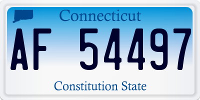 CT license plate AF54497