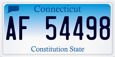 CT license plate AF54498
