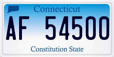 CT license plate AF54500