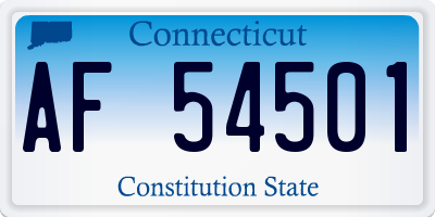 CT license plate AF54501