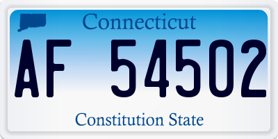 CT license plate AF54502