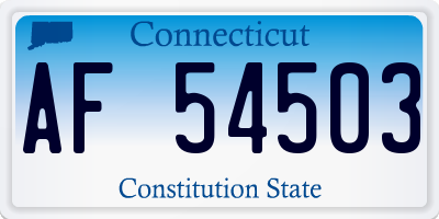 CT license plate AF54503