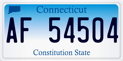 CT license plate AF54504