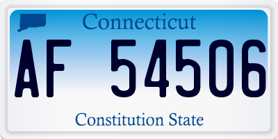 CT license plate AF54506