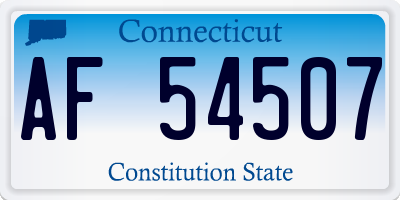 CT license plate AF54507