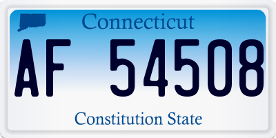 CT license plate AF54508