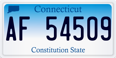 CT license plate AF54509